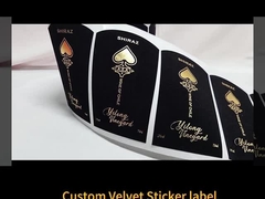 Zastosowalne drukowanie złota folia Stamping wymocowane Premium aksamit papier etykiety wina dla butelek wina L