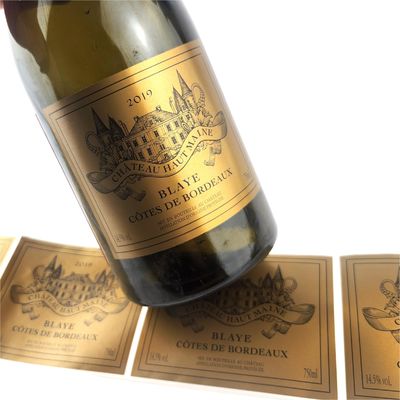 Złota folia wodoodporna złota etykieta whisky samoprzylepna złota etykieta piwa naklejki
