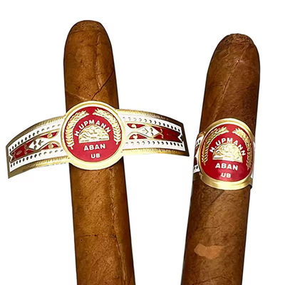 kupować Luxury Cigar Band Printing Custom Die Cut 3D Embossed Gold Foil Stickers online manufacture