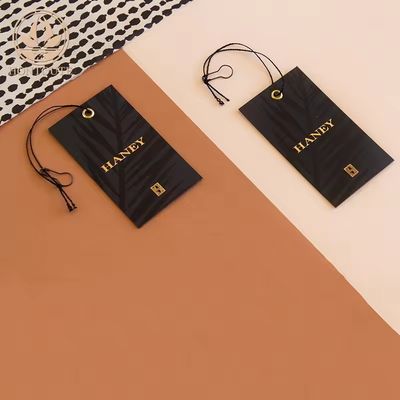Czarne etykiety odzieżowe Eco Friendly Luxury Printed Custom Label Etykiety dla odzieży