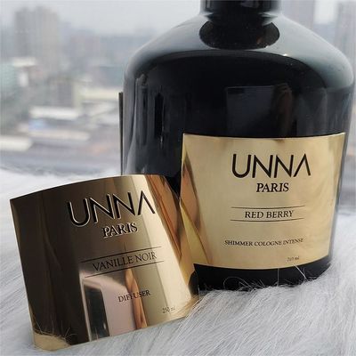 Luksusowe logo samoprzylepne nalepka 3d metalowa etykieta aluminiowa do butelek perfum