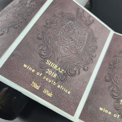 kupować Niestandardowa, samoprzylepna, trwała, skórzana, papierowa, wymożona, złota folia, etykieta wina do opakowań butelki wina online manufacture