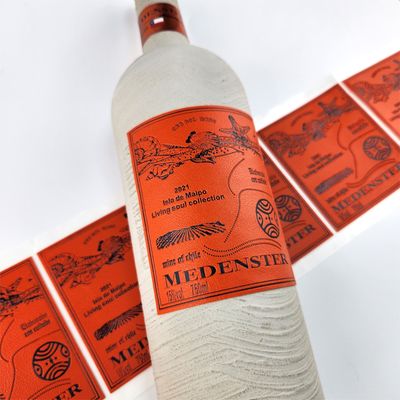 Niestandardowe etykiety szampana złota folia logo prezent ślubna impreza czerwone wino opakowanie naklejki skórzane
