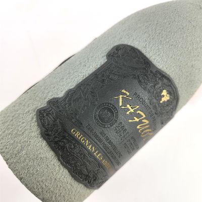 kupować Luksusowa tekstura Wino czerwone prywatne Nalepka wodoodporna Butelki wina Etykiety Nalepka skórzana online manufacture