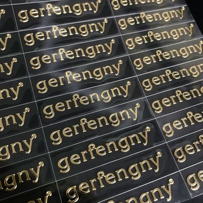 Niestandardowa naklejka z transferem logo z winylu, przezroczysta naklejka 3D z metalu, transfer folią, tłoczenie na gorąco, srebrny UV