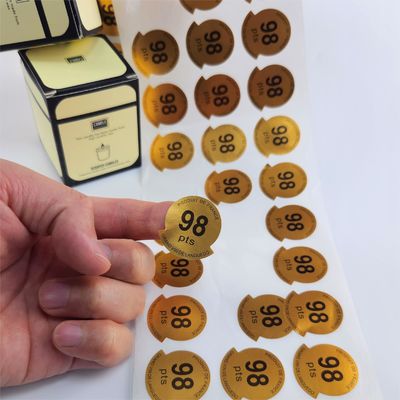 Luxury Gold Foil Printed Embossed Adhesive on Candle Wine Cosmetic Perfume Bottle Labels Roll