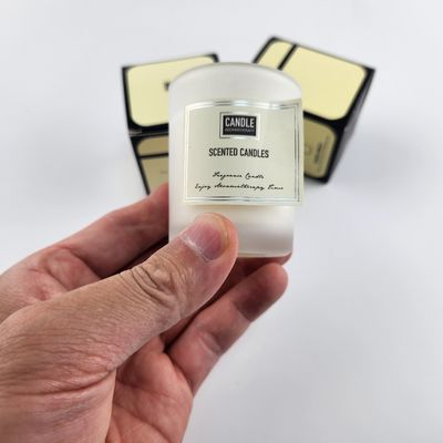 kupować Sprzedaż hurtowa Papier teksturowy Logo drukowane Perfumy Świece naklejki Etykiety opakowaniowe online manufacture