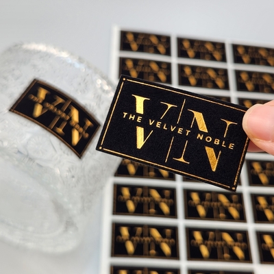 kupować High Quality Customized Embossed UV Gold Foil Printing Card Press Gold Art Paper Velvet Gold Stamping Label Sticker for Perfume & Party  online manufacture