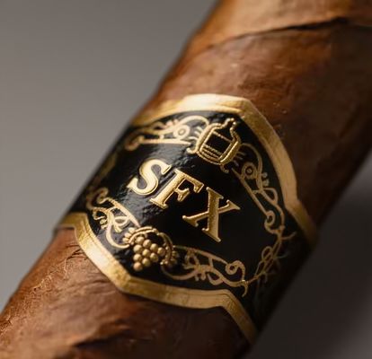 kupować Customized Shape ISO9001 Certified Full-automatic Production Gold Foil Embossed Cigar Label Adhesive Sticker online manufacture