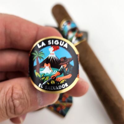 Dobra cena. Artystyczny papier Wyjmowalny Cigar Band Drukowanie Etching Ring Foil Label Drukowanie w Internecie