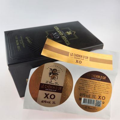 Dobra cena. Niestandardowe etykiety 3D z embossed brandy i whisky - złota folia etykiety butelki wina OEM w Internecie