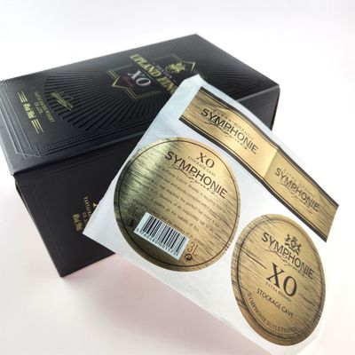 Dobra cena. CMYK Biodegradowalna folia aluminiowa Etykiety Whisky Embossing Brandy Etykiety wina w Internecie