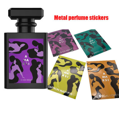 Dobra cena. Studentowanie Perfumy Metalowe Naklejki Niestandardowe Srebro Odznaka Rolowy Papier Drukowanie Opakowanie Butelka Złota folia 3D Etykieta Emboss w Internecie