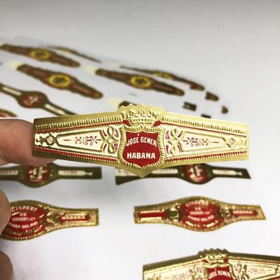 Dobra cena. ISO9001 Certified Waterproof Cigar Label with Custom Logo and Gold Foil Embossing for Premium Cigar Bands w Internecie